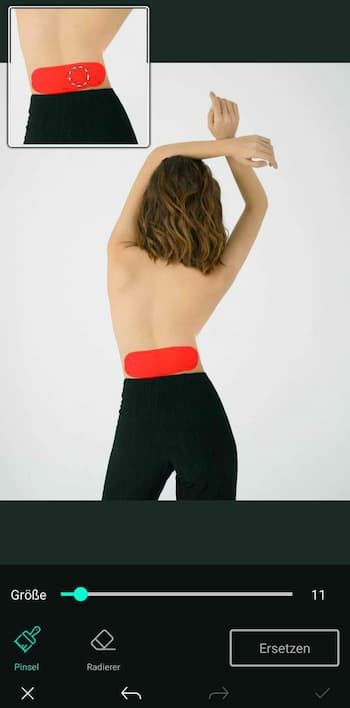 PhotoDirector - Tattoos testen mit KI-Objektersetzung